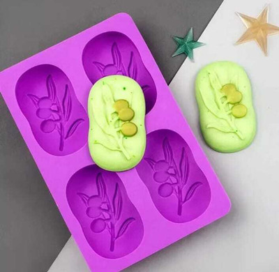 balerion Silicone Chocolate Mould 4 Cavity Soap Mold Olive Tree Soap Molds DIY Handmade Soap Mold(Pack of 1)