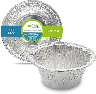 EATONS Aluminium Cupcake/Muffin Mould 50 Cups(Pack of 50)