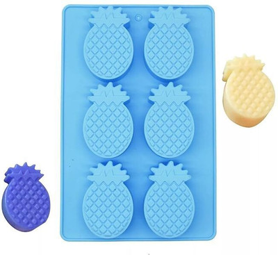 Hussain mart Silicone Fondant & Gum paste Mould Skytail 6 Cavity Pineapple Mould, Tropical Fruit Shape Craft Art Silicone Soap Mold, Summer Hawaiian Theme Craft Molds DIY Handmade Candle Cake Bread Chocolate Molds Cupcake Making Supplies(Pack of 1)