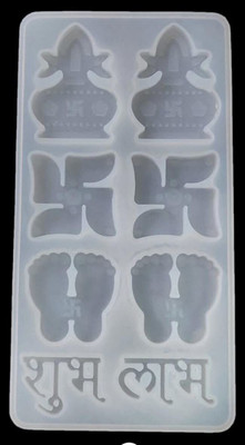 Ditya Crafts Silicone Fondant & Gum paste Mould Silicone Resin Mold Diwali Shubh Labh Saathiya Kalash Mold Resin Art Silicone Casting Mould(Pack of 1)
