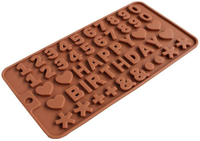 Global plus Silicone Chocolate Mould Silicon Chocolate Mold Candy Mould Mini Choco Candy Mold Silicon Jelly Moulds | (Happy Birthday Letter & Number)(Pack of 1)