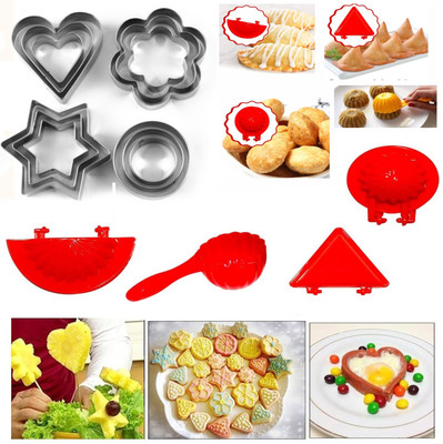draval Cookie Cutter Stainless Steel 12 Pieces with Different Shape with Dough Press Cookie Cutter(Pack of 16)