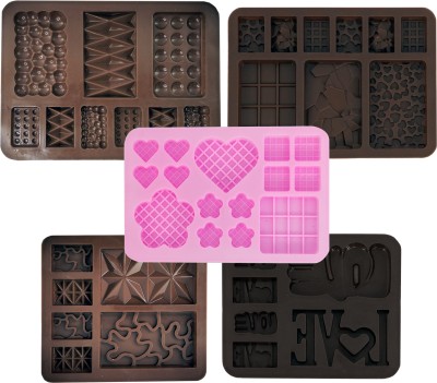 KARP Silicone Chocolate Mould Multi Shape 5 Pcs Bar Jelly, Candy, Fondant Mould(Pack of 5)