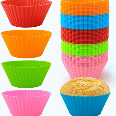 AnjaniputrA Silicone Cupcake/Muffin Mould 12(Pack of 12)