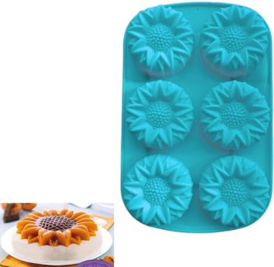 Husaini Mart Silicone Cupcake/Muffin Mould 6(Pack of 1)