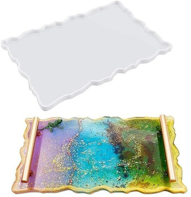LEUTINO Silicone Cookie/Macroon tray Silicone Resin Tray Mold,Large Irregular Tray Mold Epoxy Resin Mold Easy Demold Silicon molds(Pack of 1)