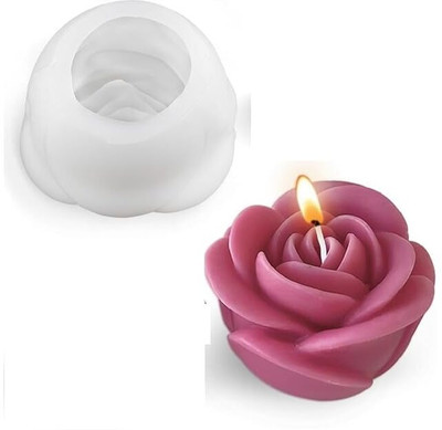 Husaini Mart Silicone Fondant & Gum paste Mould HUSAINI MART | Medium Size Rose Silicone Mould for Candle Cake Decoration Love Valentine Day Celebration Peace Gift Resin Art Craft Candy soap(Pack of 1)