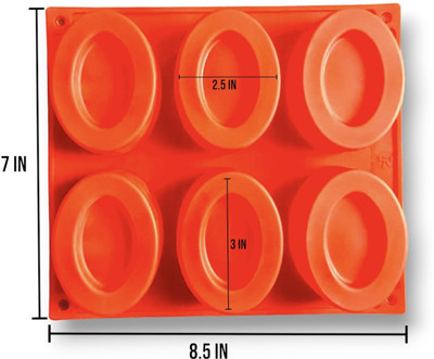 ADMONITION Silicone Donut Tray 6 Cavity Pears Shaped Soap Mold for Homemade Soaps,Bath Bomb, Soap Bars(Pack of 1)
