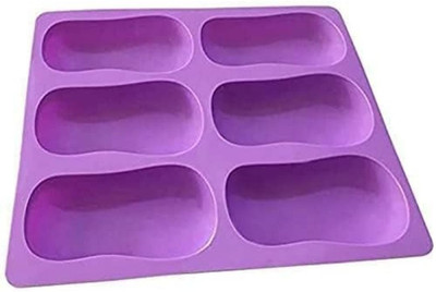 TP INCORP Silicone Chocolate Mould BPA Free 6 Cavity Silicone Soap Mold Oval Shape Mould with Sharp Edges for Handmade Soap Making, Chocolate, Cake, Jelly, Pudding, Brownie, Candy & DIY Crafts(Pack of 1)