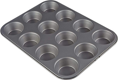 AASAISH Carbon Steel Cupcake/Muffin Mould 12(Pack of 1)