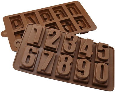 V Bright Silicone Chocolate Mould 10 Cavity 0 to 9 Number Candy(Pack of 1)