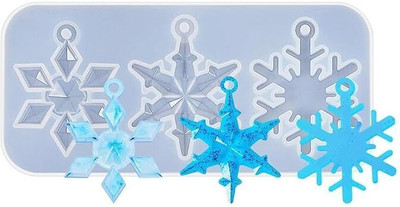 Hussain mart Silicone Chocolate Mould Skytail Snowflake Silicone Resin Mold Baking Molds 3D Snowflake Shape for Chocolate Fondant Candy Xmas Cake Decoration Epoxy Resin Casting Molds Clay Pendant Making Moulds(Pack of 1)