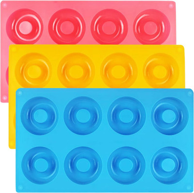 KARP Silicone Donut Tray 8 Cavity Baking Pan Mold, Doughnut Tray for Microwave, Freezer & Oven(Pack of 1)
