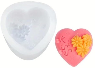 Husaini Mart Silicone Fondant & Gum paste Mould Skytail Silicone 3D Kiss Heart Shape Candle Mold Making Scented Candle Wax Melts Mini Home Decoration Candles Resin Casting Mold Handmade Valentines Day Couple Gift DIY Soap Mold Chocolate Cake Fondant Molds(Pack of 1)