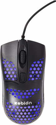 zebion Jazzy Gaming Mouse with RGB Light, Adjustable DPI 800/1000/1800, Wired Ambidextrous Optical  Gaming Mouse(USB 2.0, Black)
