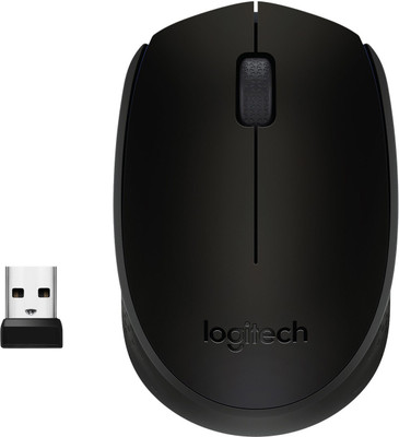 Logitech M170 / Optical Tracking, 12-Months Battery Life, Ambidextrous Wireless Ambidextrous Optical Mouse(USB 2.0, Black)