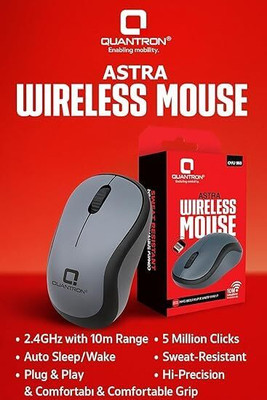 QUANTUM ASTRA Ambidextrous Optical  Gaming Mouse(2.4GHz Wireless, USB 2.0, USB 3.0, Black)