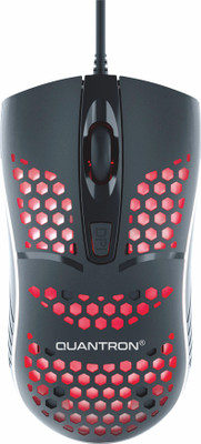 Quantron QMU-533 Wired Ambidextrous Optical  Gaming Mouse(USB 3.0, BLACK AND RED)