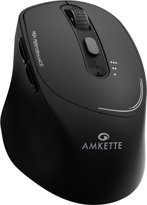 AMKETTE Hush Pro Epic Wireless Ambidextrous Optical Mouse  with Bluetooth(Bluetooth, 2.4GHz Wireless, Black)
