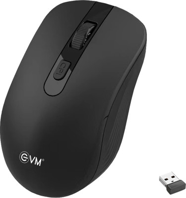 EVM 3W042 Wireless Ambidextrous Touch  Gaming Mouse DPI Button, 10 Meter Range, 2.4 GHz Connectivity, Comfort Hand Grip(2.4GHz Wireless, Black)