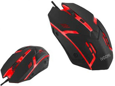 iVoomi ROBOT Wired Ambidextrous Optical  Gaming Mouse(USB 2.0, BLACK AND RED)