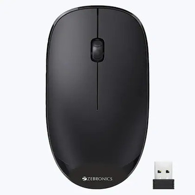 ZEBRONICS ZEB ACTIVE 1200 DPI WIRELESS MOUSE Wireless Ambidextrous Optical Mouse(2.4GHz Wireless, Black)