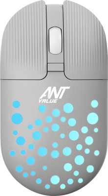 Ant Value FKAPU05 / Silent, Adj. DPI, RGB Lights Wireless Ambidextrous Optical Mouse  with Bluetooth(2.4GHz Wireless, Grey)