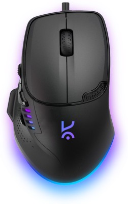 Kreo Hawk Wired Gaming Mouse, Pixart Sensor, RGB Mouse, Adjustable DPI upto 12400 Wired Optical  Gaming Mouse(USB 2.0, Black)