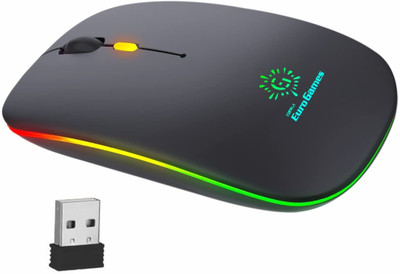 RPM Euro Games Wireless Gaming Mouse, Rechargeable 500 mAh Battery | 2400 DPI | Silent Clicks Wireless Ambidextrous Optical  Gaming Mouse(2.4GHz Wireless, Black)