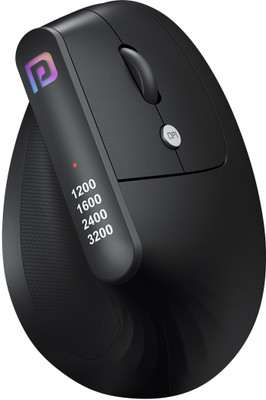 Portronics Toad Ergo Vertical Advanced Ergonomic /6 Button,Supports Wrist and Hand Posture Wireless Ambidextrous Optical Mouse(2.4GHz Wireless, Black)