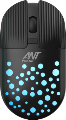 Ant Value FKAPU05 / Silent, Adj. DPI, RGB Lights Wireless Ambidextrous Optical Mouse  with Bluetooth(2.4GHz Wireless, Black)