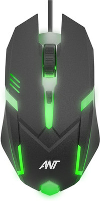 Ant GM46 RGB Lighting Wired Ergonomic Optical  Gaming Mouse(USB 3.0, Black)