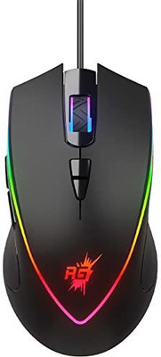 GurudevTraders Gaming Mouse with Upto 6400 DPI, RGB Lighting and Braided Cable Wired Hybrid  Gaming Mouse(2.4GHz Wireless, Black)