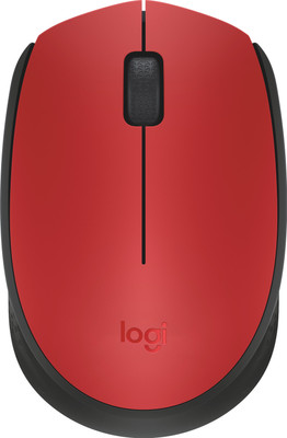 Logitech M171 / Optical Tracking, Ambidextrous Wireless Ambidextrous Optical Mouse(2.4GHz Wireless, Red, Black)