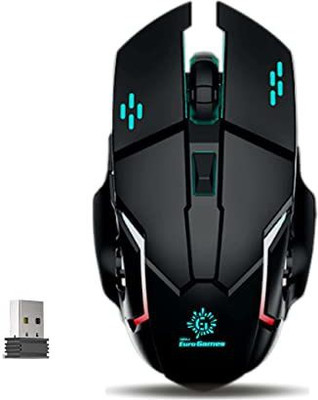 GurudevTraders Wireless Gaming Mouse DPI Upto 3200 Rechargeable 500 mAh Battery Wireless Hybrid  Gaming Mouse(2.4GHz Wireless, Black)