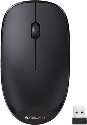 ZEBRONICS Haze Wireless Ambidextrous Optical Mouse Wireless Mouse, 1200DPI, Power Saving, Plug & Play Comfortable Use(2.4GHz Wireless, Black)