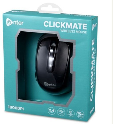 Enter WIRELESS MOUSE CLICKMATE Wireless Ambidextrous Optical Mouse  with Bluetooth(2.4GHz Wireless, Black)