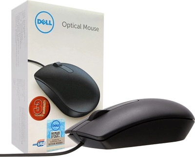 DELL MS-116 Wired Ambidextrous Optical Mouse(USB 3.0, USB 2.0, Black)