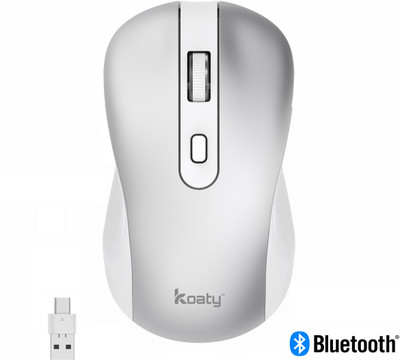 Koaty Elite Bluetooth Mouse WM711 Wireless Ambidextrous Optical Mouse  with Bluetooth(White and Silver)