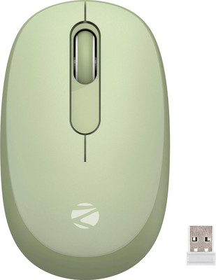 ZEBRONICS Groot Wireless Ambidextrous Optical Mouse Wireless Mouse, 1600DPI, Silent Ergonomic with 2 Years Warranty  with Bluetooth(2.4GHz Wireless, Green)