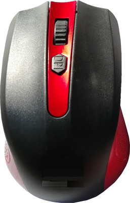 LipiWorld High Sensitivity 2.4ghz 1600dpi Optical Wireless Mouse(Red) Wireless Ambidextrous Optical Mouse(USB 2.0, Black)