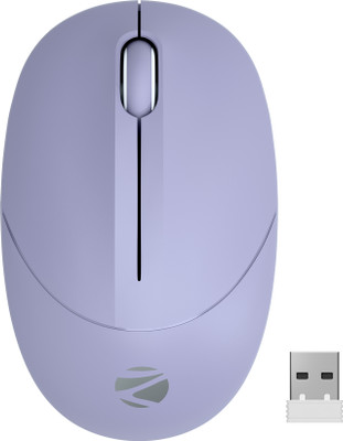 ZEBRONICS Panther Wireless Ambidextrous Optical Mouse Wireless Mouse, 1600DPI, Silent Ergonomic, Power Saving Precision(2.4GHz Wireless, Purple)