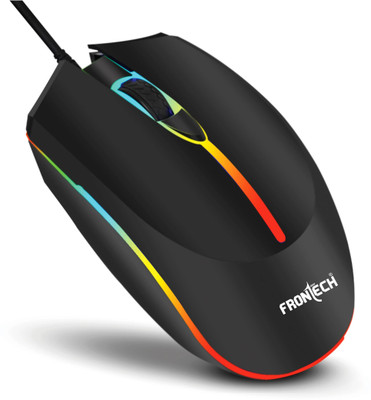 Frontech Wired USB Mouse with 3 Handy Buttons 1200 DPI MS-0068 Wired Ambidextrous Optical Mouse(USB 2.0, Black)