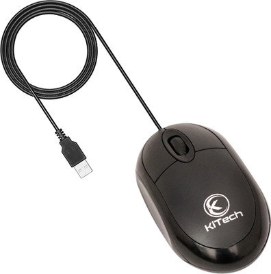 KITECH M10 Wired Ambidextrous Optical Mouse(USB 2.0, Black)