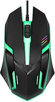 VAI BHAV MOBILE POINT USB Wired Gaming Mouse E1 Black, LED Backlight up to 3200 DPI Wired Hybrid  Gaming Mouse(2.4GHz Wireless, Black, Green)