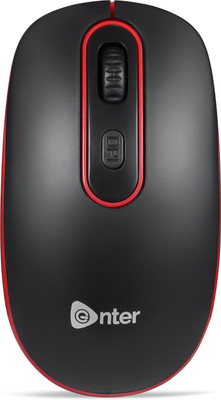 Enter Swish Wireless Ambidextrous Optical Mouse  with Bluetooth(Black, Red)