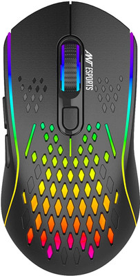Ant Esports GM700, Rechargeable with Honeycomb Shell,11 Led Light Modes, 4 Adjustable DPI, Wireless Optical  Gaming Mouse(2.4GHz Wireless, Black)