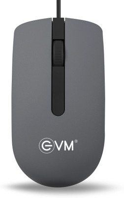 EVM 009 Wired Ambidextrous Touch  Gaming Mouse 1.1m Wire, Scroll Wheel Grip, ABS Build(USB 2.0, Grey)