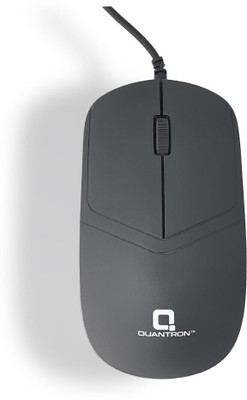 Quantron QMU-535 USB Wired Mouse, ABS Plastic Material, DPI 1000, 1.1Mtrs Cable length Wired Ambidextrous Optical Mouse(2.4GHz Wireless, Black)