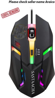 Sastaacha Professional Gaming Mouse Wired For Tensile Pull Wire With One Warranty Wired Optical  Gaming Mouse(USB 2.0, Black)